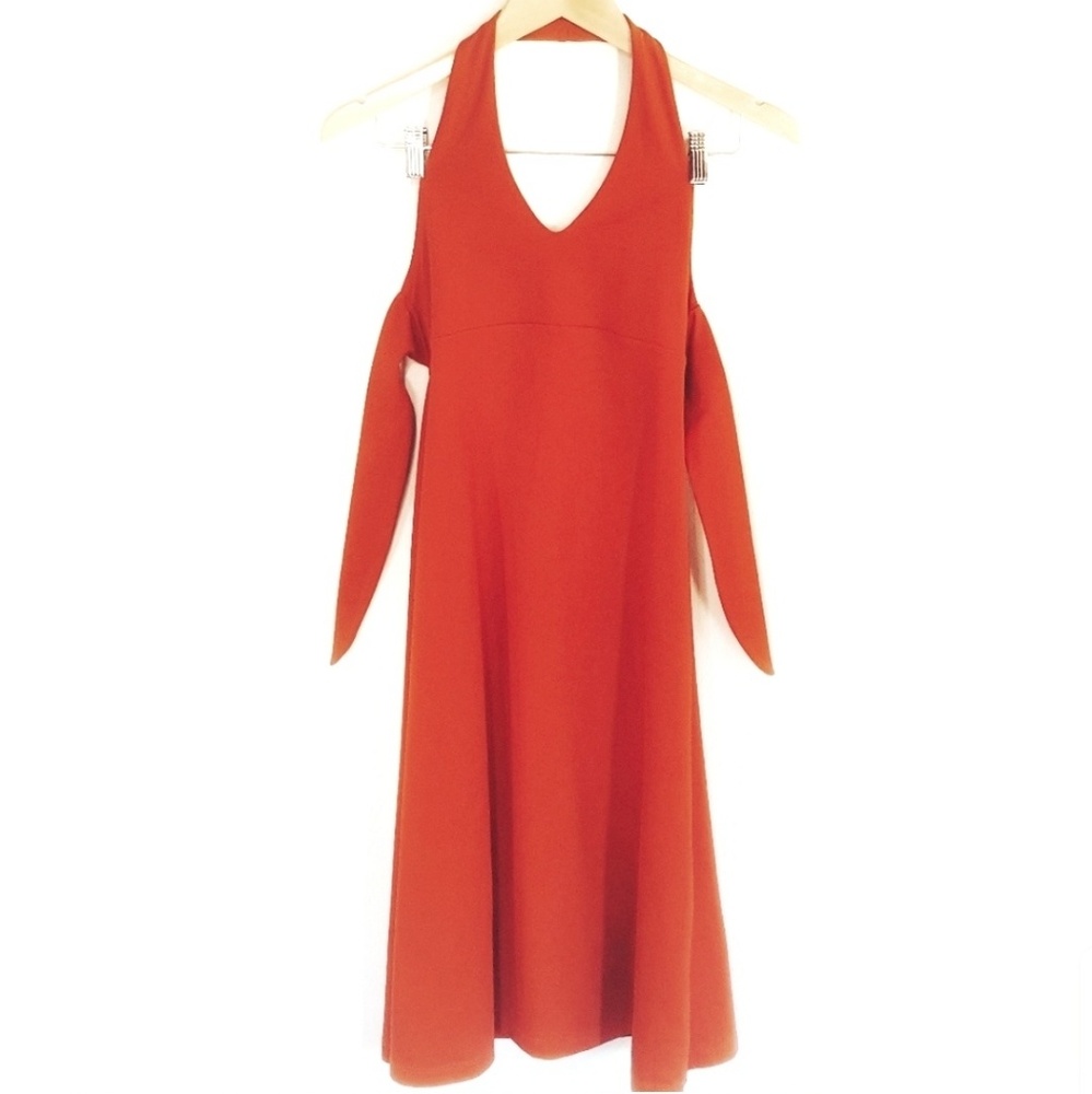 Patagonia Midi Knit Scuba Vneck Halter Dress